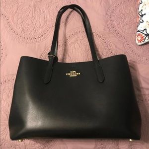 Coach XL Black Leather Tote Bag